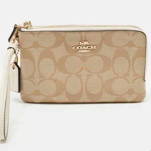 Coach beige signature wallet